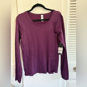 90 Degree by Reflex Women’s Stretchy Long Sleeve Top - Maroon with Sparkles